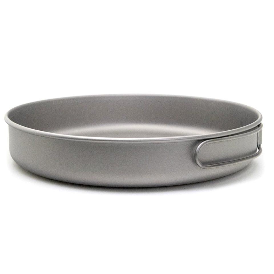 Frosted Ultralight Titanium Frypan Outdoor Camping Hiking Picnic Cooking Frying Pan
