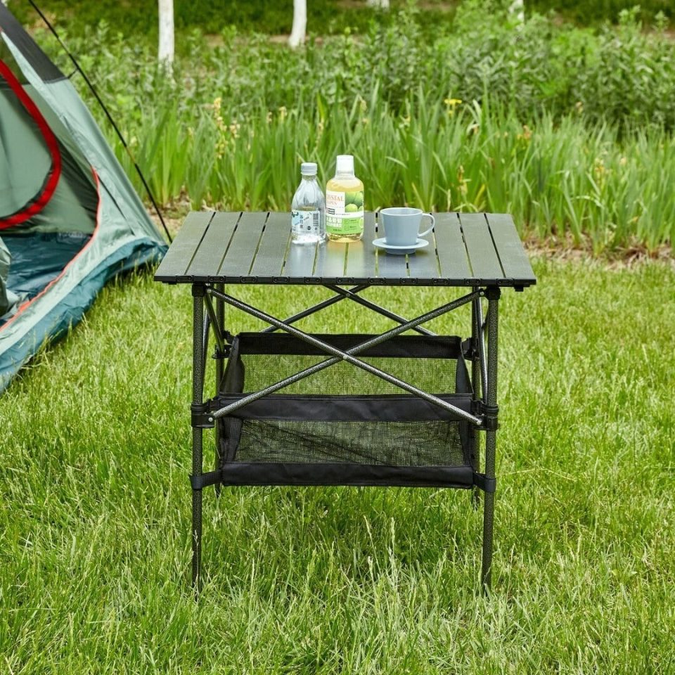 Ultimate Siavonce Folding Outdoor Table with Carrying Bag - 27.56L x 27.56 W x 27.56 H