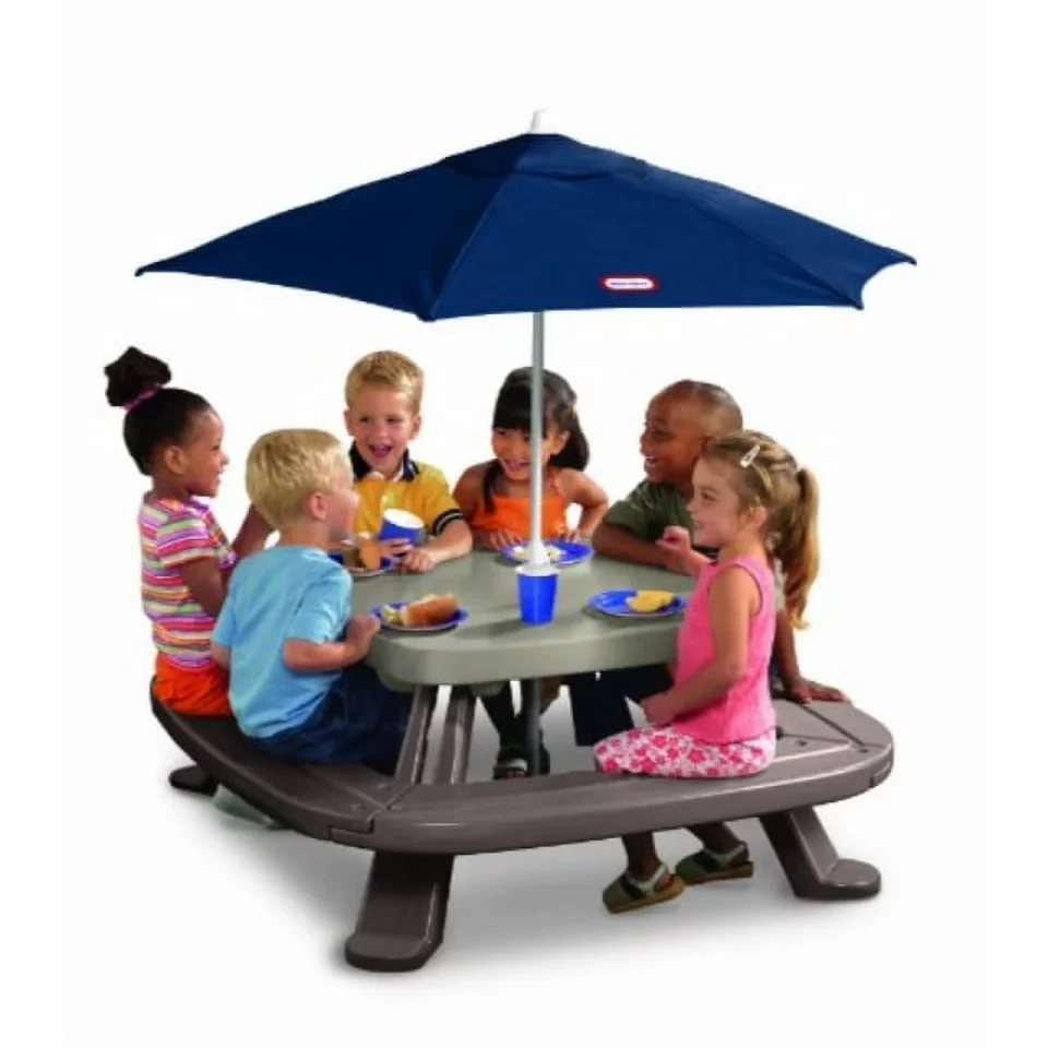 Wooden Cleaning little tikes fold 'n store table with market umbrella