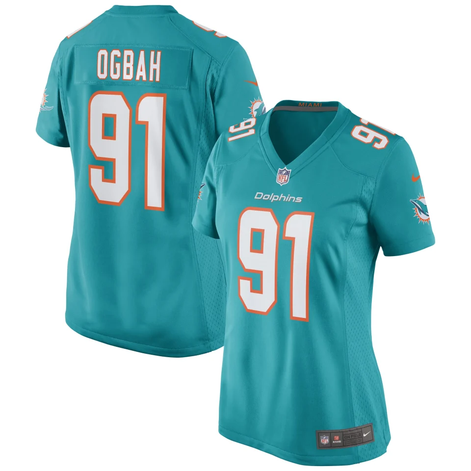 Multi-Purpose Women's Nike Emmanuel Ogbah Aqua Miami Dolphins Game Jersey