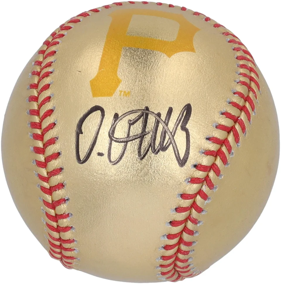 Cast Iron Oneil Cruz Pittsburgh Pirates Autographed Gold Team Logo Baseball - Fanatics Authentic Certified
