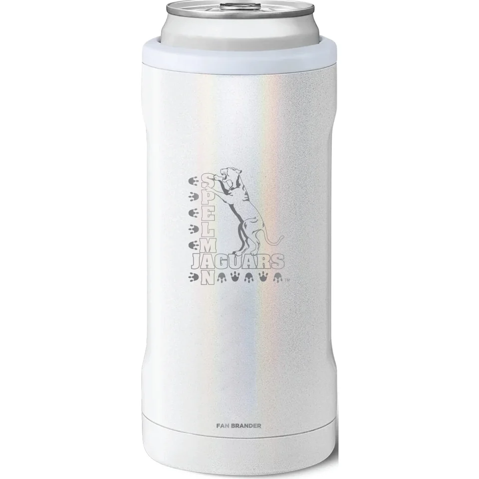 Pure Lightweight BruMate Spelman College Jaguars 12oz. Primary Mark Glitter Slim Can Cooler