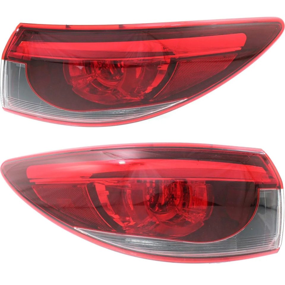Pure Tail Light Set For 2016-2017 Mazda 6 Left and Right Outer Red/Smoked LED