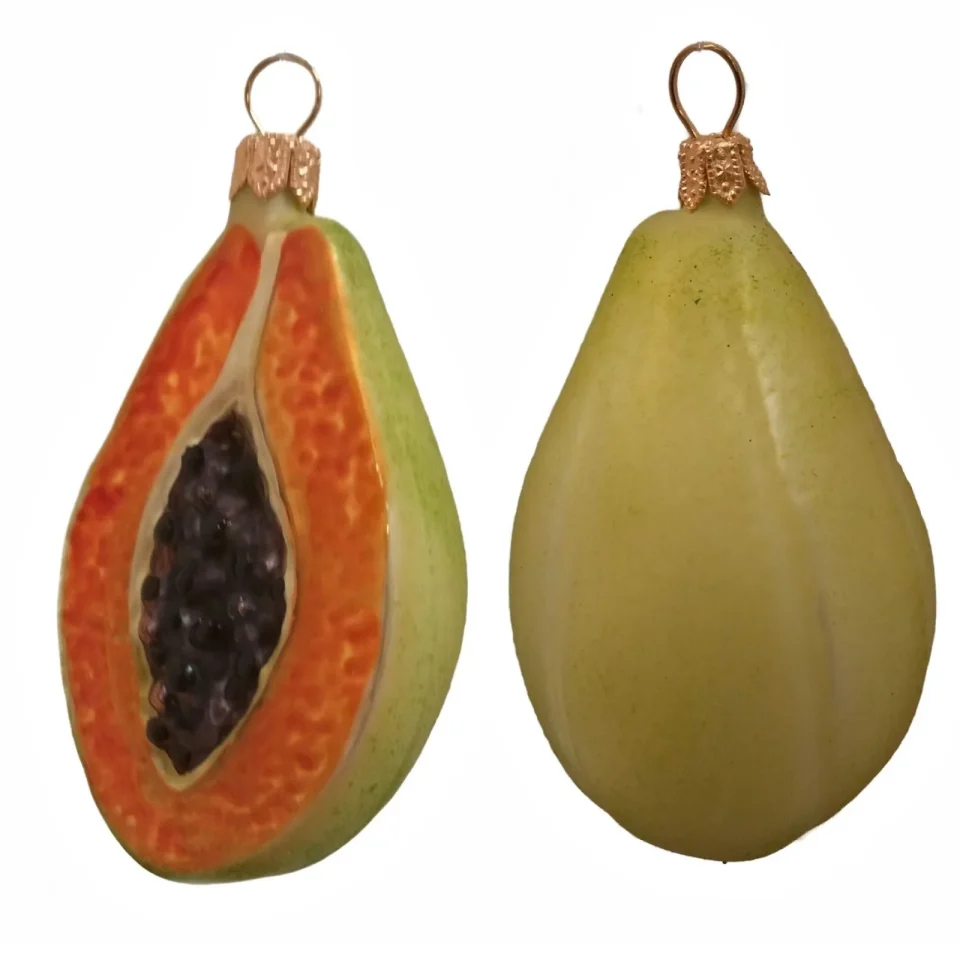 Ceramic Leak-Proof Pinnacle Peak Trading Co Papaya Polish Mouth Blown Glass Christmas Ornament (Set of 2)