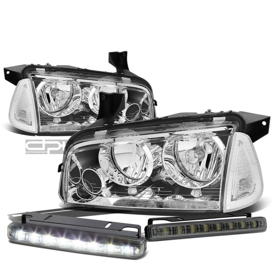 Top-Rated CHROME HOUSING CLEAR LENS HEADLIGHT+CORN