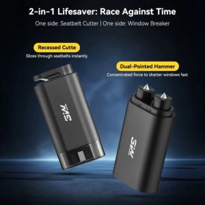 Matte 2-in-1 Car Window Hammer Breaker & Seatbelt Cutter with Compact Dual-Head Design Car Accessories