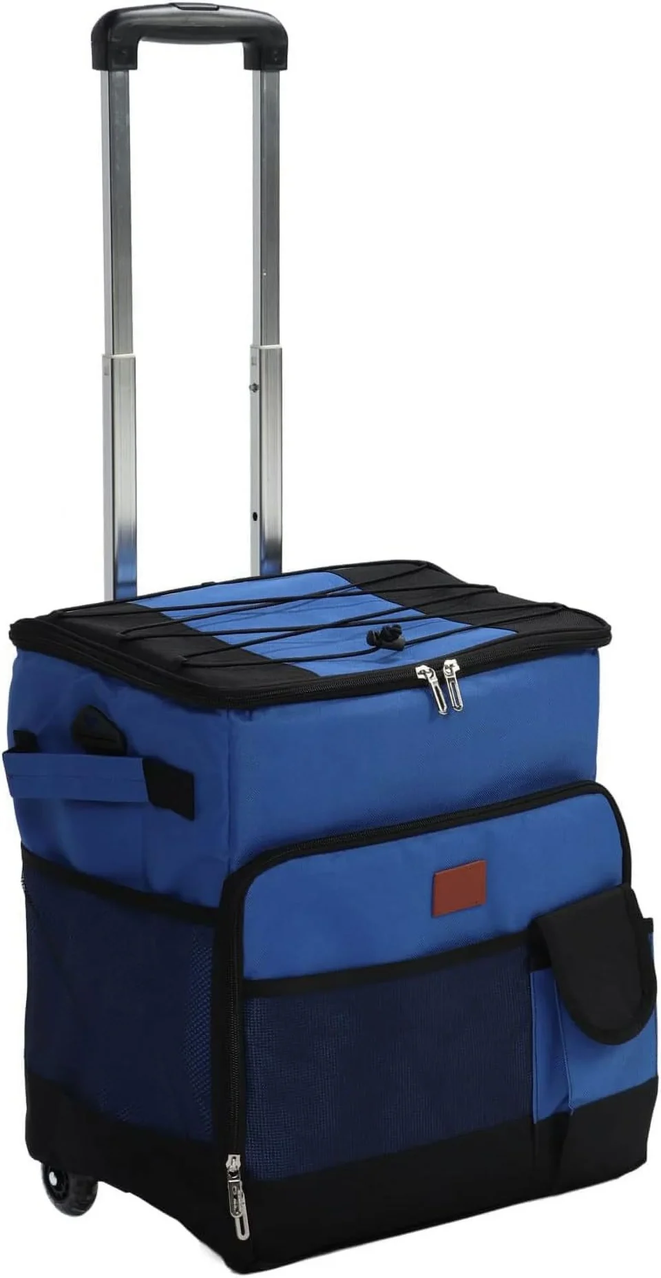 Baking Upgraded Collapsible Rolling Cooler, 35-Can Portable Leakproof Insulated Soft Cooler Bag with Wheels and Handle, Cooler Trolley Cart Ice Box for Beach Camping Travel Outdoor
