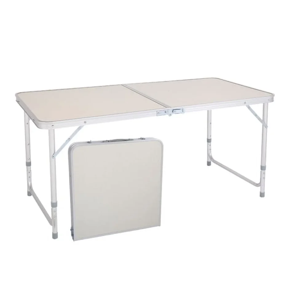 Clear Bornmio 120 x 60 x 70 4Ft Portable Multipurpose Folding Table White