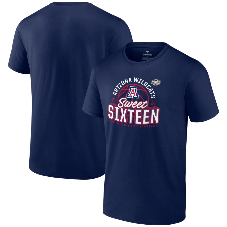 Pure Men's Fanatics Branded Navy Arizona Wildcats 2024 NCAA Men's Basketball Tournament March Madness Sweet Sixteen
