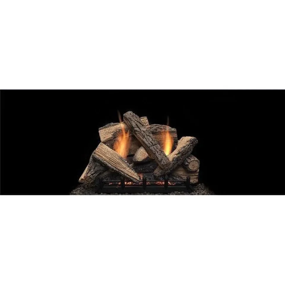 Frosted Upgraded Monessen SC18-R 18 in. Stony Creek Refractory Log Set for Natural Blaze VF 18 in. Burner - 11 Piece