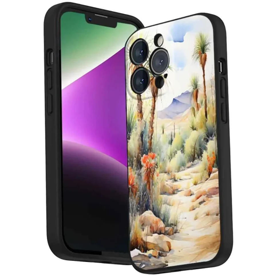 Stainless Steel Top-Rated subtropical-desert-landscape phone case for iPhone 14 Pro for Women Men Gifts,Soft silicone Style Shockproof - subtropical-desert-landscape Case for iPhone 14 Pro
