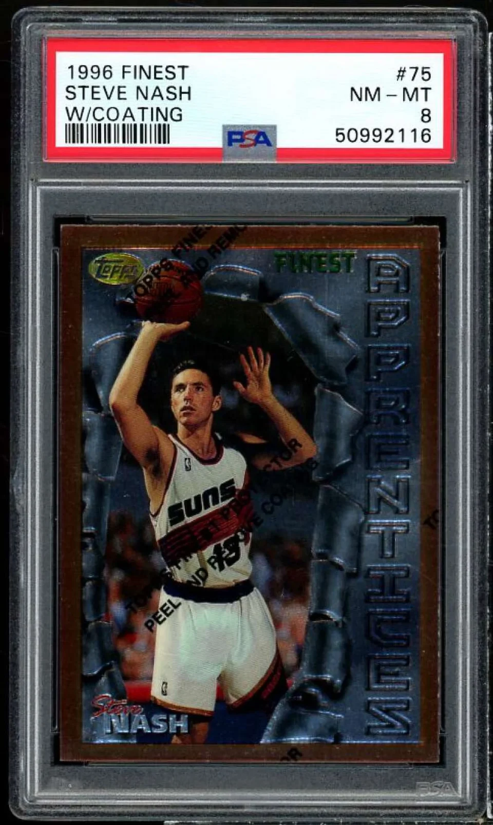 Food-Grade Durable Steve Nash Rookie Card 1996-97 Finest w/Coating #75 PSA 8
