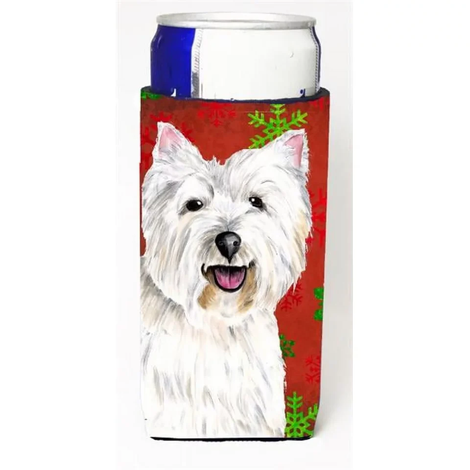 Home Office Carolines Treasures Westie Red and Green Snowflakes Holiday Christmas Michelob Ultra Slim Cans Cooler