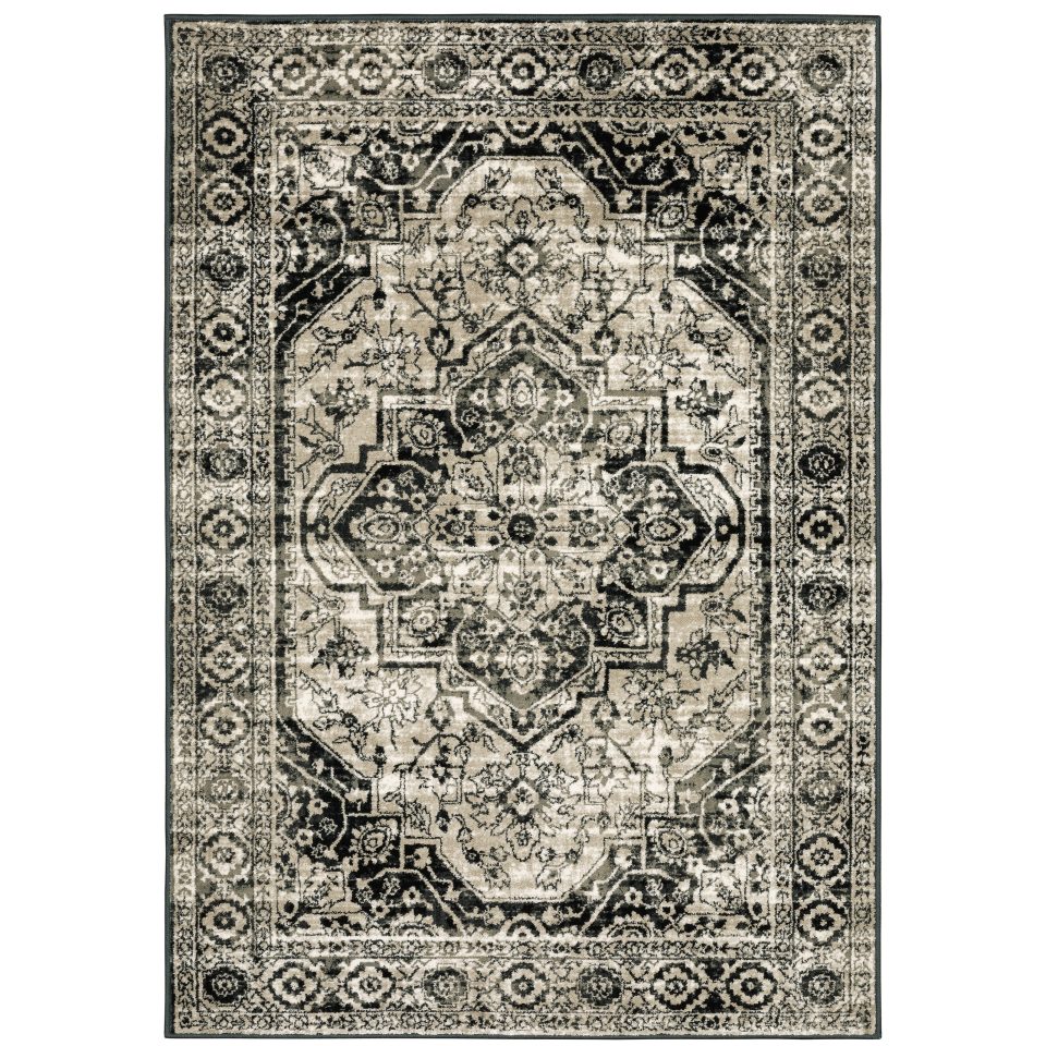 Healthy Versatile Avalon Home Gracie Distressed Medallion Area Rug, 5'3 X 7'3, Gray/ Black