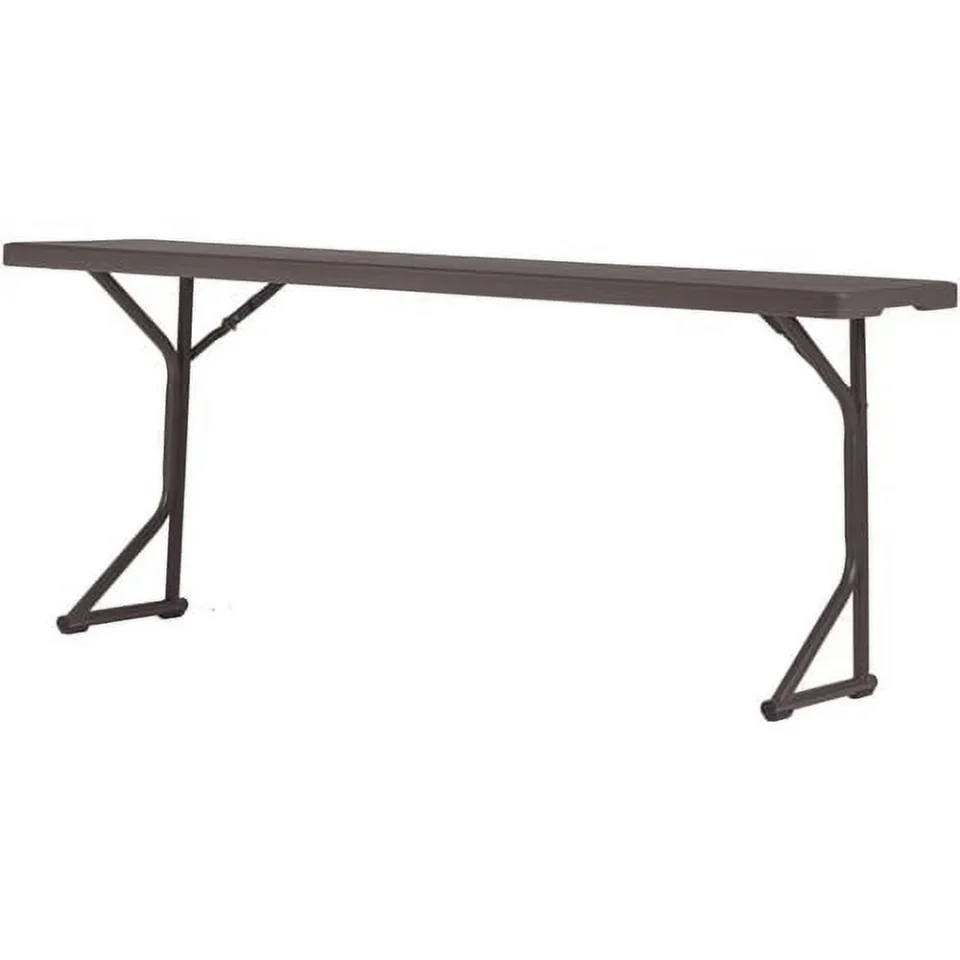 Dining Upgraded Cosco Zown Classic 72 Blow Mold Training Table - Curved Base - 18 Table Top Length x 72 Table Top Width - Gray - High-density Polyethylene (HDPE), Resin | Bundle of 10 Each