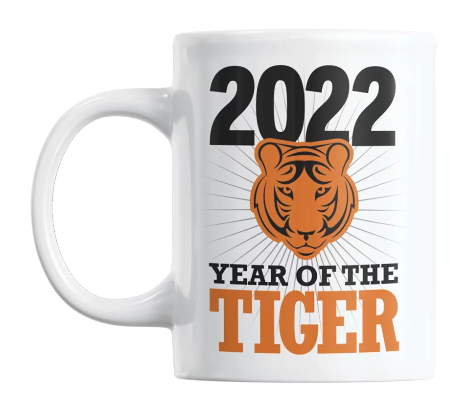 Pure Travel 2022 Year of the Tiger, Chinese New Year Quotes Coffee & Tea Mug Cup (11oz)