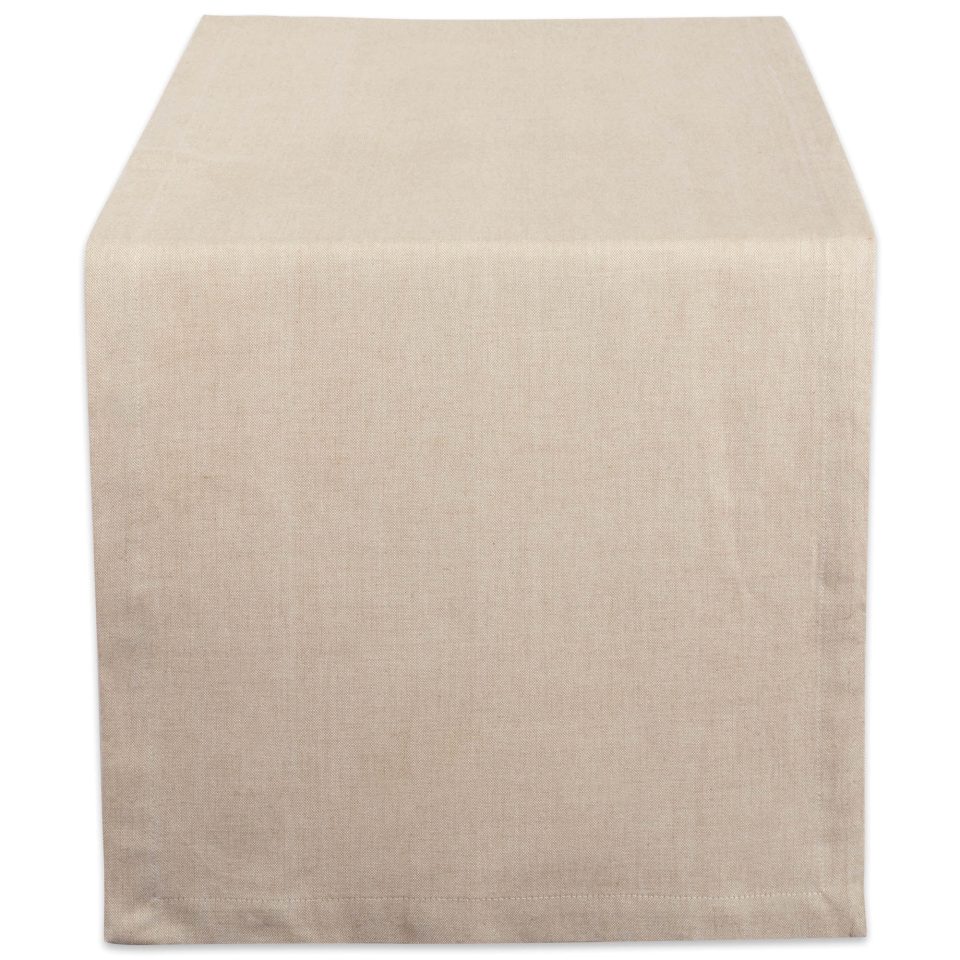 Bamboo Glossy Natural Solid Chambray Table Runner 14x108