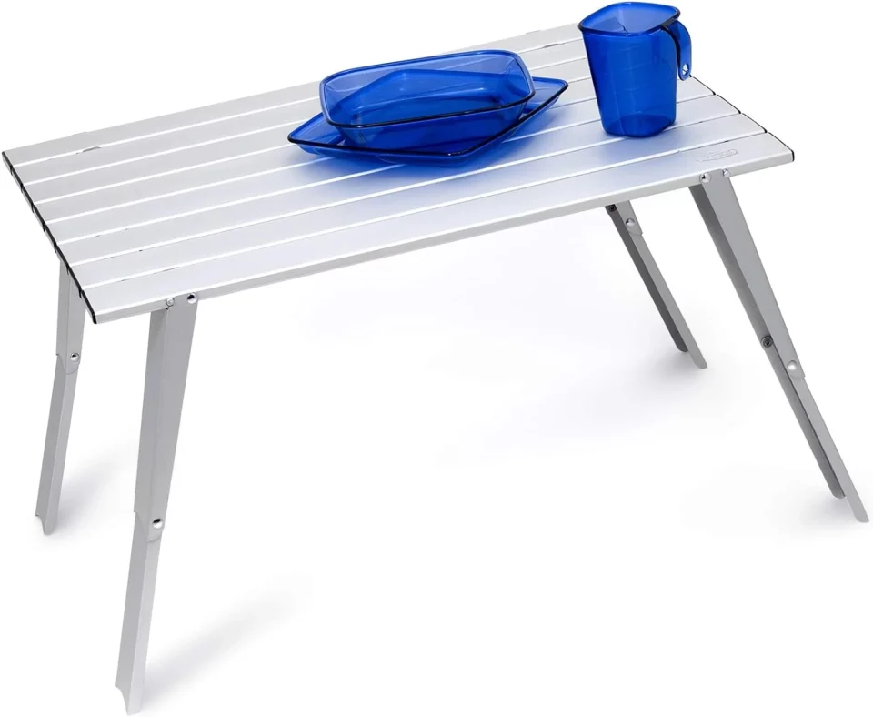 Lightweight Aluminum Macro Table Is Collapsible And Lightweight For Traveling And Car Camping