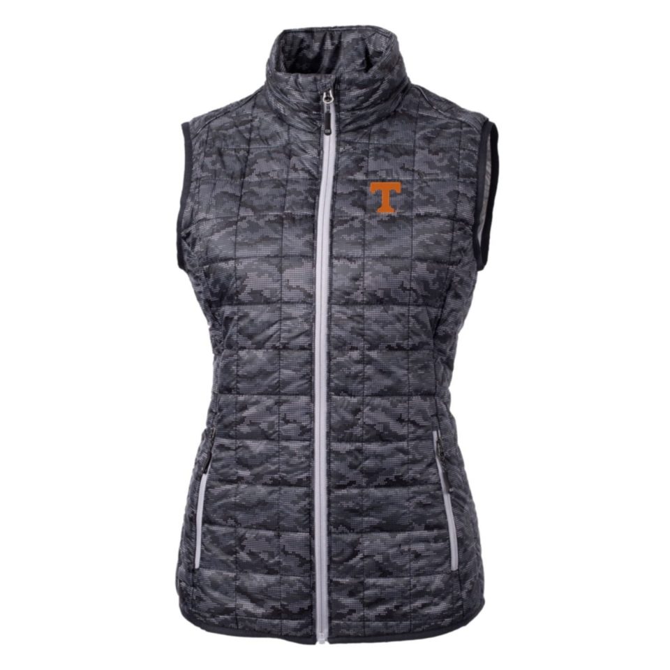 Bamboo Women's Cutter & Buck Black Tennessee Volunteers Eco Full-Zip Puffer Vest